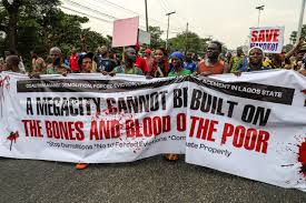 Police Fire Tear Gas at Protesters Demonstrating Against Lagos Demolitions